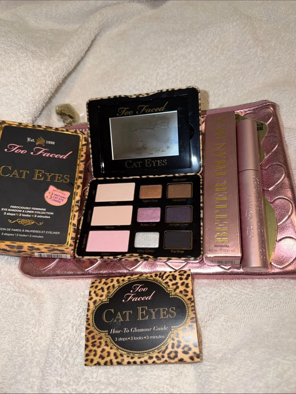 Too Faced Cat Eyes Eyeshadow Palette & Better Than Sex Mascara - Pink/Gold